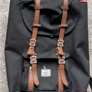 Herschel Supply Company Black Backpack with Brown Straps